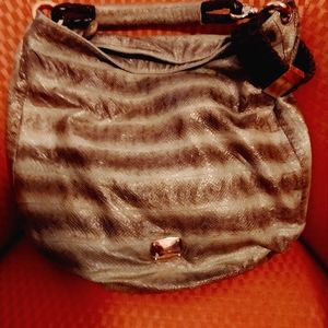 Rare Jimmy Choo Snakeskin Embosed Leather Hobo Bag